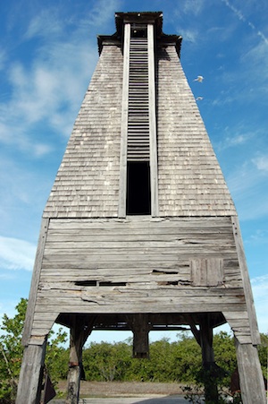 The bat tower is now a beloved local landmark. It still stands tall behind the Lower Keys' Sugarloaf Lodge. Photos: Venue