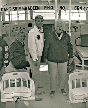 Bradeen, in 1966, with his first customers as captain of his first charterboat, the "Always." Photo courtesy of Skip Bradeen.