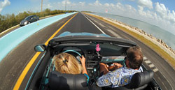 Motorists drive on the "18-Mile Stretch" connecting the Florida mainland to the Keys.