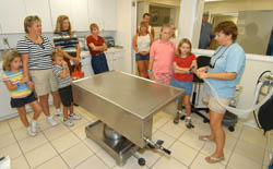 Visitors tour the Turtle Hospital and are shown the center, an oxygen delivery system used by veterinarians when performing surgery on sea turtles. Photos by Andy Newman/Florida Keys News Bureau